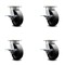 Service Caster 6 Inch Kingpinless Glass Filled Nylon Wheel Swivel Caster Set with Brakes SCC SCC-KP30S620-GFNR-SLB-4 - alternate 1
